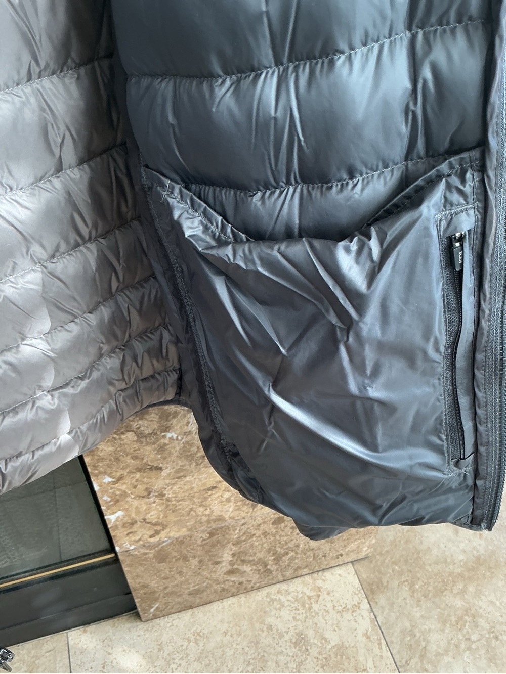TUMI Tumipax Gray Packable Down Puffer Jacket - Picture 6 of 10